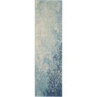 Nourison Home Passion PSN10 2'2" x 10' Navy Light Blue Modern Indoor Rug (Dropshippable)