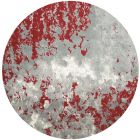 Nourison Home Twilight TWI21 8' x Round Grey/Red Modern Indoor Rug (Dropshippable)
