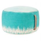 Nourison Home Lifestyle Stonewash Drum Pouf 20" x 20" x 12" Turquoise