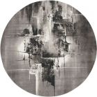 Nourison Home Twilight TWI30 8' x Round Grey/Ivory/Black Modern Indoor Rug (Dropshippable)