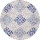 Nourison Home Whimsicle WHS18 8' x Round Grey Blue Bohemian Indoor Rug (Dropshippable)