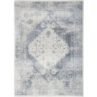 Nourison Home Astra Machine Washable ASW11 5'3" x 7' Blue Ivory Rectangle Vintage Indoor Rug