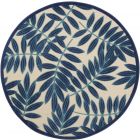 Nourison Home Aloha ALH18 4' x Round Navy Tropical Rug