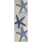 Nourison Home Aloha ALH24 2'3" x 8' Blue/Grey Runner Coastal, Nautical & Beach Rug