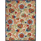 Nourison Home Aloha ALH17 7' x 10' Multicolor Rectangle Farmhouse Rug (Dropshippable)