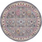 Nourison Home Vintage Kashan VKA05 6' x Round Grey/Multi Bohemian Indoor Rug
