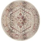 Nourison Home Vintage Kashan VKA08 4' x Round Ivory Red Vintage Indoor Rug (Dropshippable)