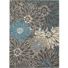 Nourison Home Passion PSN17 5'3" x 7'3" Charcoal/Blue Contemporary Indoor Rug (Dropshippable)