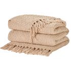 Nourison Home Lifestyle Woven Chenille 50" x 60" Beige Indoor Throw Blanket