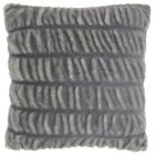 Nourison Home Faux Fur Ruched Faux Rabbit 20" x 20" Charcoal Indoor Throw Pillow