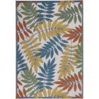 Nourison Home Aloha ALH18 5'3" x 7'5" Ivory/Multi Rectangle Tropical Rug (Dropshippable)