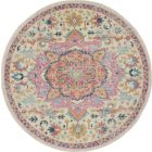 Nourison Home Passion PSN25 4' x Round Ivory/Pink Bohemian Indoor Rug (Dropshippable)