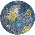 Nourison Home Passion PSN17 4' x Round Blue Contemporary Indoor Rug (Dropshippable)