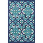 Nourison Home Aloha ALH14 2'8" x 4' Navy Rectangle Bohemian Indoor Rug (Dropshippable)