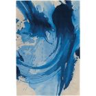 Nourison Home Symmetry SMM01 3'9" x 5'9" Blue/Ivory Modern Indoor Rug (Dropshippable)