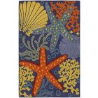 Nourison Home Aloha ALH24 2'8" x 4' Navy Multicolor Rectangle Outdoor Rug (Dropshippable)
