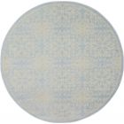 Nourison Home Jubilant JUB06 5'3" x Round Ivory/Light Blue Farmhouse Indoor Rug (Dropshippable)