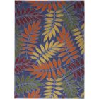 Nourison Home Aloha ALH18 6' x 9' Navy Multicolor Rectangle Outdoor Rug (Dropshippable)
