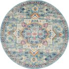 Nourison Home Passion PSN25 8' x Round Ivory/Light Blue Bohemian Indoor Rug (Dropshippable)