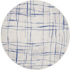 Nourison Home Whimsicle WHS09 8' x Round Ivory Blue Modern Indoor Rug (Dropshippable)