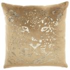 Nourison Home Sofia Gold Foil Print 20" x 20" Beige/Gold Indoor Throw Pillow