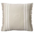 Nourison Home Lifestyle Cotton Linen Stripes 20" x 20" Beige Indoor Throw Pillow