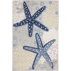 Nourison Home Aloha ALH24 2'8" x 4' Blue/Grey Rectangle Coastal, Nautical & Beach Rug