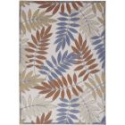 Nourison Home Aloha ALH18 3'6" x 5'6" Blue Mocha Rectangle Outdoor Rug (Dropshippable)