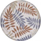 Nourison Home Aloha ALH18 5'3" x Round Blue Mocha Round Outdoor Rug (Dropshippable)