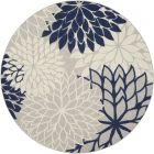 Nourison Home Aloha ALH05 7'10" x Round Ivory/Navy Tropical Rug