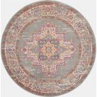 Nourison Home Passion PSN03 8' x Round Grey Bohemian Indoor Rug (Dropshippable)