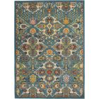 Nourison Home Allur ALR03 4' x 6' Turquoise Ivory Rectangle Bohemian Indoor Rug