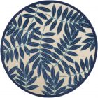 Nourison Home Aloha ALH18 7'10" x Round Navy Tropical Rug
