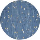 Nourison Home Grafix GRF15 5'3" x Round Light Blue Contemporary Indoor Rug (Dropshippable)