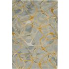 Nourison Home Symmetry SMM05 3'9" x 5'9" Grey/Yellow Modern Indoor Rug (Dropshippable)