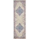 Nourison Home Grafix GRF14 2'2" x 7'6" Ivory/Pink Vintage Indoor Rug (Dropshippable)