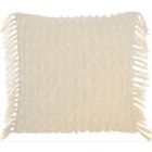 Nourison Home Lifestyle Cut Fray Texture 20" x 20" Cream Indoor Throw Pillow