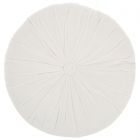 Nourison Home Sofia Round Ruched Velvet 16" x 16" Cream Indoor Throw Pillow