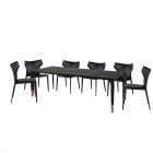 Nuevo Furniture Quattro 92" Dining Table Set in Onyx