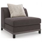 Caracole Upholstery Tuxedo Armless Chair - Deep Chocolate Brown