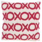 Nourison Home Lifestyle Tufted XOXO 18" x 18" Hot Pink Indoor Throw Pillow