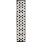 Nourison Home Aloha ALH26 2'3" x 12' Black White Runner Modern Rug (Dropshippable)