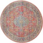 Nourison Home Ankara Global ANR01 4' x Round Multicolor Round Vintage Indoor Rug (Dropshippable)