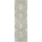 Nourison Home Interlock ITL06 2'3" x 7'6" Ivory/Turquoise Modern Indoor Rug (Dropshippable)