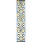 Nourison Home Aloha ALH21 2'3" x 10' Ivory Blue Runner Contemporary Rug (Dropshippable)