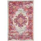 Nourison Home Passion PSN03 1'10" x 2'10" Ivory/Fuchsia Bohemian Indoor Rug (Dropshippable)
