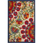 Nourison Home Aloha ALH20 2'8" x 4' Red/Multi Rectangle Transitional Rug (Dropshippable)