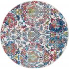 Nourison Home Ankara Global ANR06 4' x Round Ivory/Blue Round Vintage Indoor Rug (Dropshippable)