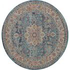 Nourison Home Vintage Kashan VKA01 6' x Round Blue Vintage Indoor Rug (Dropshippable)