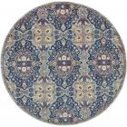 Nourison Home Ankara Global ANR16 6' x Round Navy Multicolor Bohemian Indoor Rug